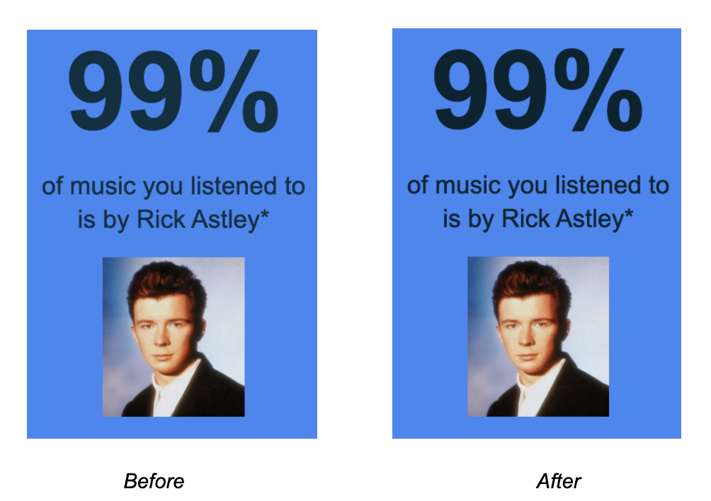 Before and after color contrast changes